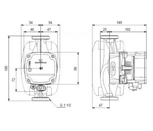 Cirkulācijas sūknis Grundfos Alpha1 L 25-60 180mm