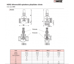 Перепускной клапан DN 20, 1″ наружная резьба (1400432) HERZ
