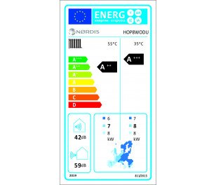 Nordis Optimus PRO Split 8kW ar integrētu karstā ūdens tvertni 190L (Tens 9kW)