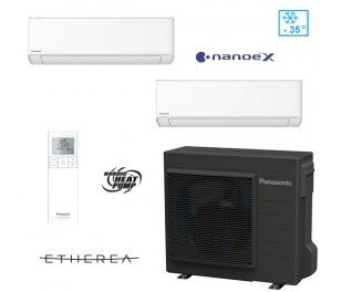 Panasonic 5,3/6,4kW (CU-2Z50ABEC) Multisplit ar diviem iekštelpu blokiem 2,5/3,4kW NZ Etherea (Nanoe X) (CS-NZ25YKE-1)