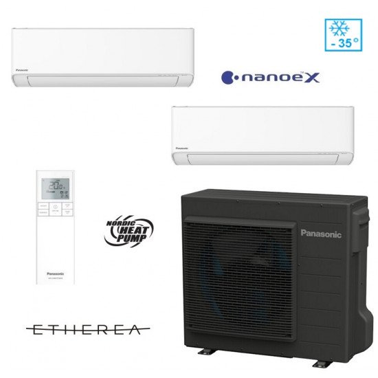 Panasonic 5,3/6,4kW (CU-2Z50ABEC) Multisplit с двумя внутренними блоками 2,5/3,4kW NZ Etherea (Nanoe X) (CS-NZ25YKE-1)