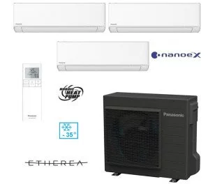 Panasonic 7,5/8,6kW (CU-3Z75ABEC) Multisplit с тремя внутренними блоками 2,5/3,4kW NZ Etherea (Nanoe X) (CS-NZ25YKE-1)