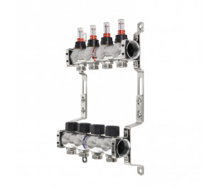 Коллекторный блок RAFTEC с расходомерами, 2 контура (RC03-02)